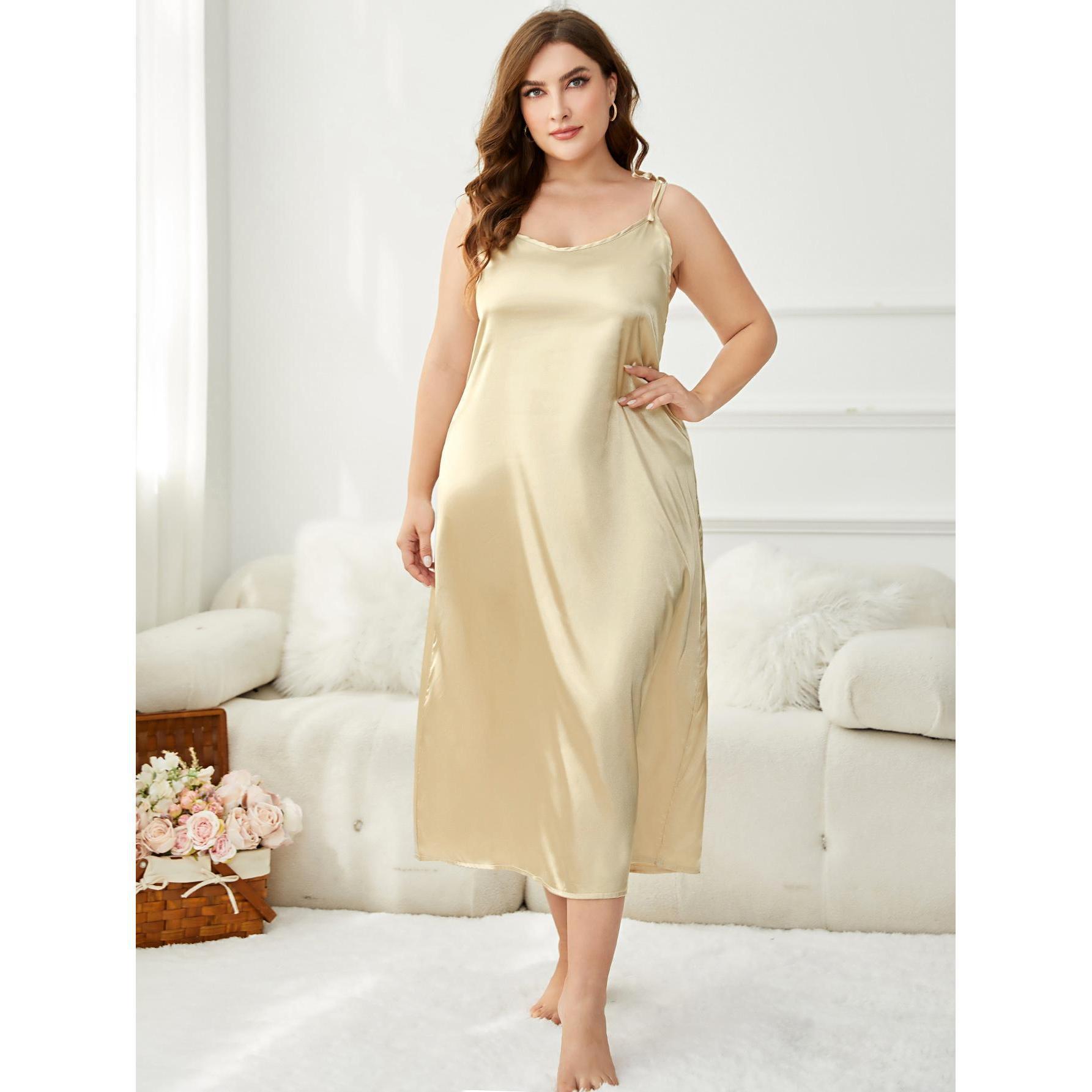 Plus Size Women's Ice Silk Nightgown