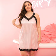 Plus Size Lace Satin Nightdress