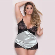 Plus Size Lingerie Nightdress with Lace