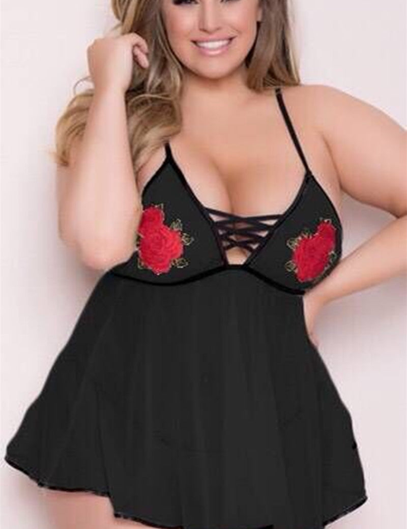 Plus Size Sexy Lace Nightdress