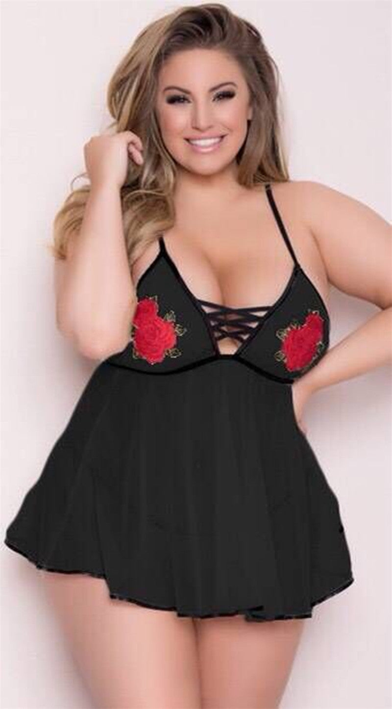 Plus Size Sexy Lace Nightdress