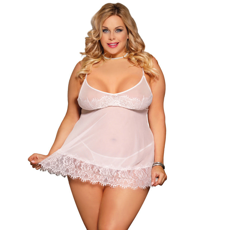 Plus Size White Babydoll Nightdress