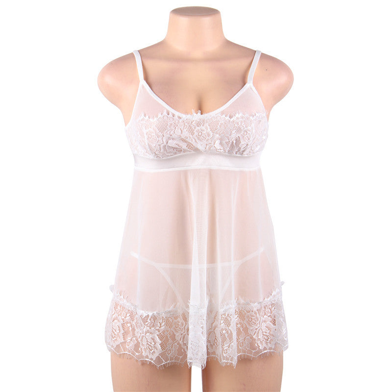 Plus Size White Babydoll Nightdress