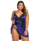 Plus Size Women's Lace Nightdress with Thong