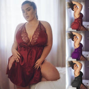 Summer Plus Size Satin Silk Nightdress