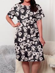 Plus Size Panda Print Cute Nightgown