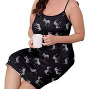 Plus Size Nightgown with Zebra Print