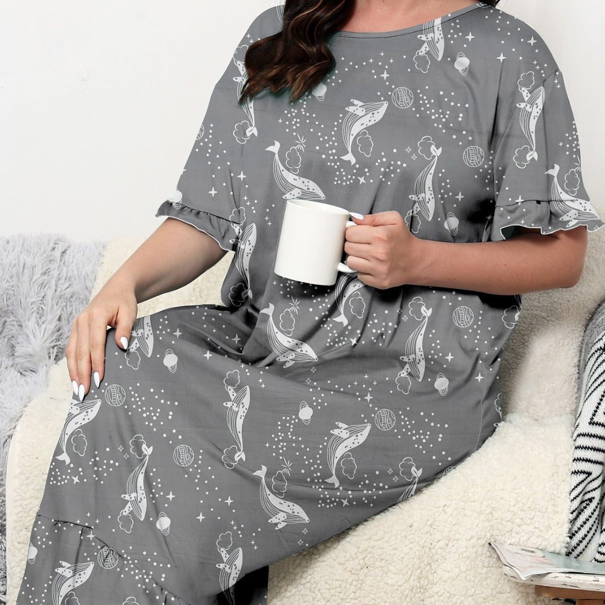 Plus Size Loose Nightgown For Daily Wear Homewear