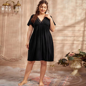 Plus Size Lace V-Neck Nightgown