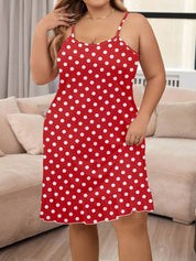 Plus Size Elegant Dotted Nightdress