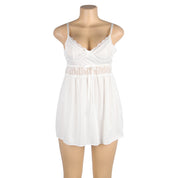 Plus Size White V-Neck Babydoll Nightgown