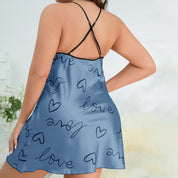 Plus Size Sexy Imitation Silk Nightgown