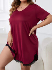 Plus Size Loose Short Sleeves Nightdress