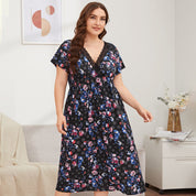 Plus Size Lace Nightdress with Print