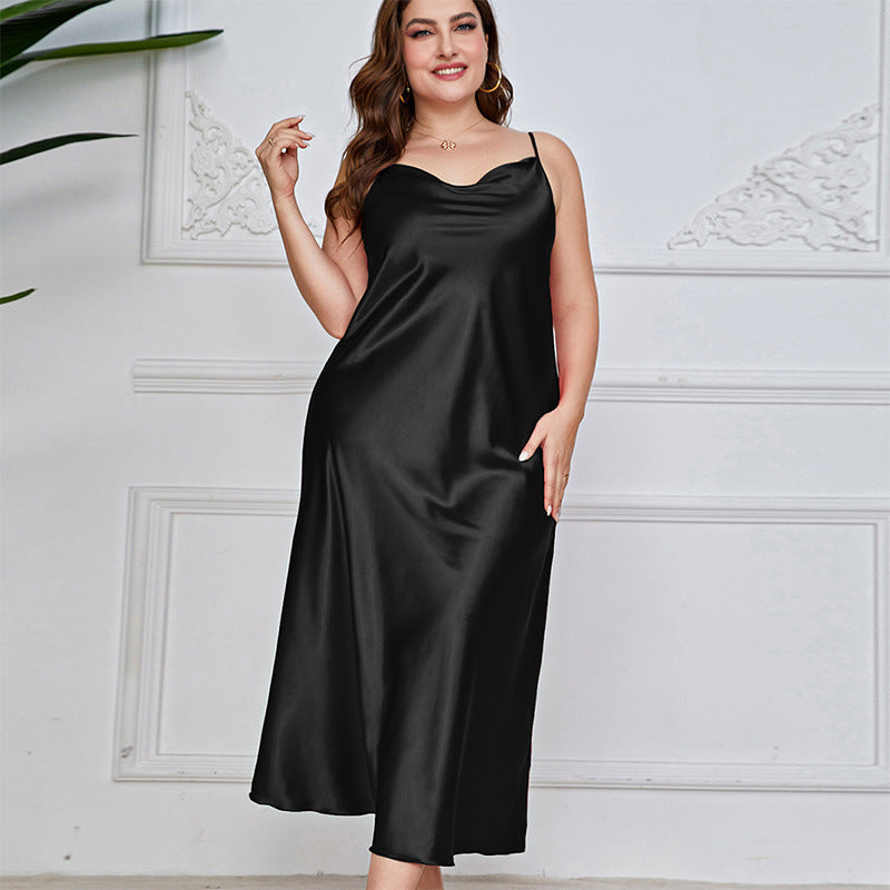 Women's Plus Size Silky Long Nightgown