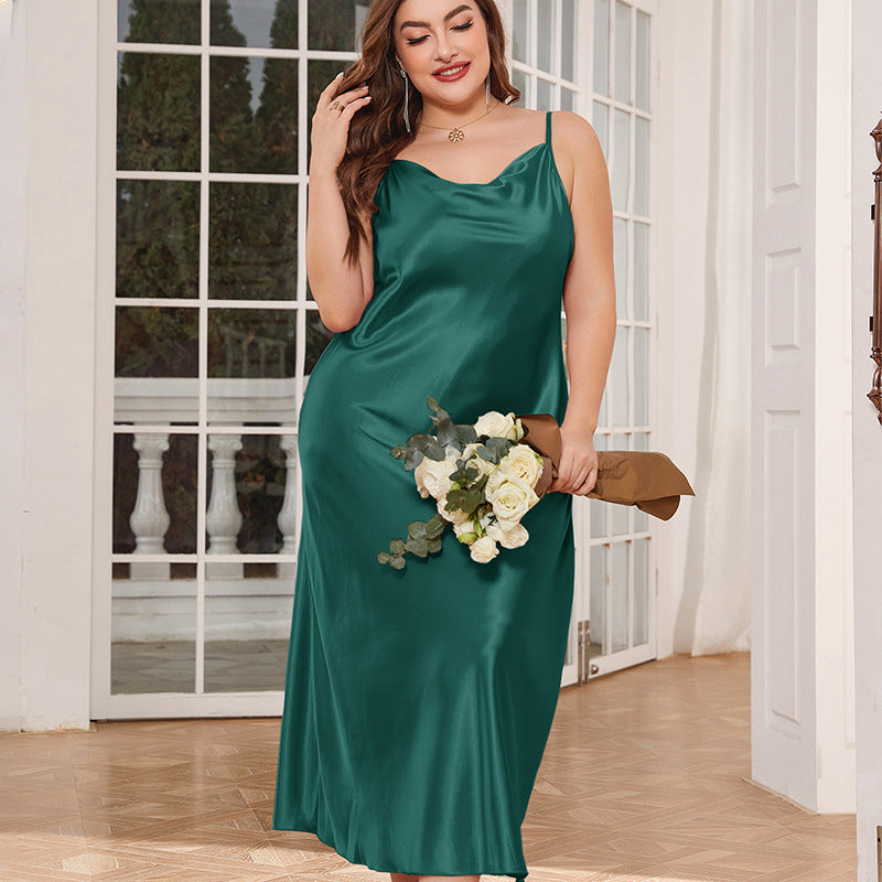 Women's Plus Size Silky Long Nightgown