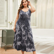 Plus Size Nightgown with Cross-Back Detail and Scoop Neck