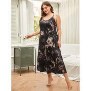 Plus Size Nightgown with Cross-Back Detail and Scoop Neck