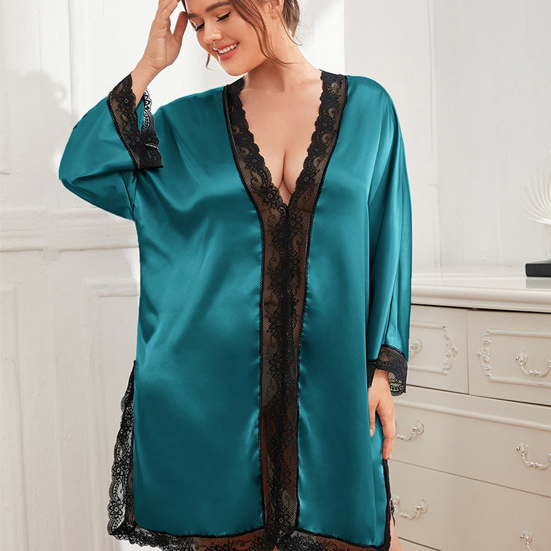 Plus Size Loose Casual V-neck Nightgown