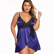 Plus Size Women's Lace Nightdress with Thong