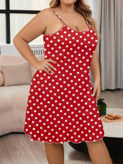 Plus Size Elegant Dotted Nightdress