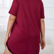 Plus Size Loose Short Sleeves Nightdress