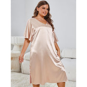 Plus Size Women's Satin Nightgown with V Neck