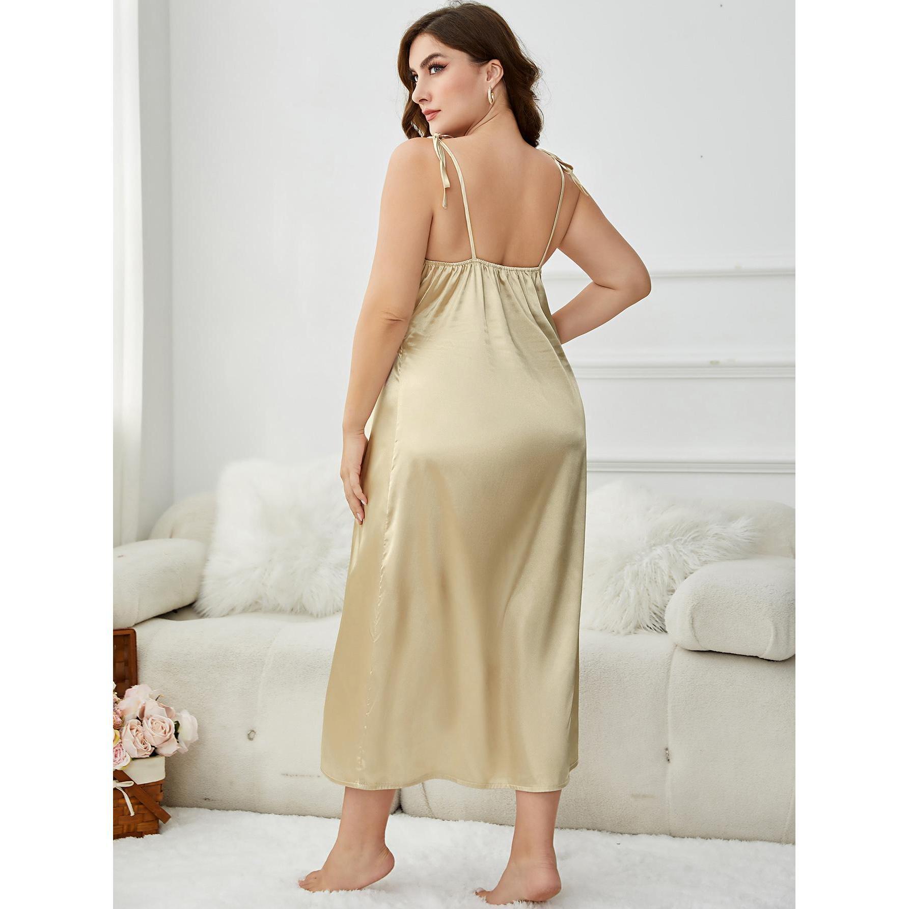 Plus Size Women's Ice Silk Nightgown