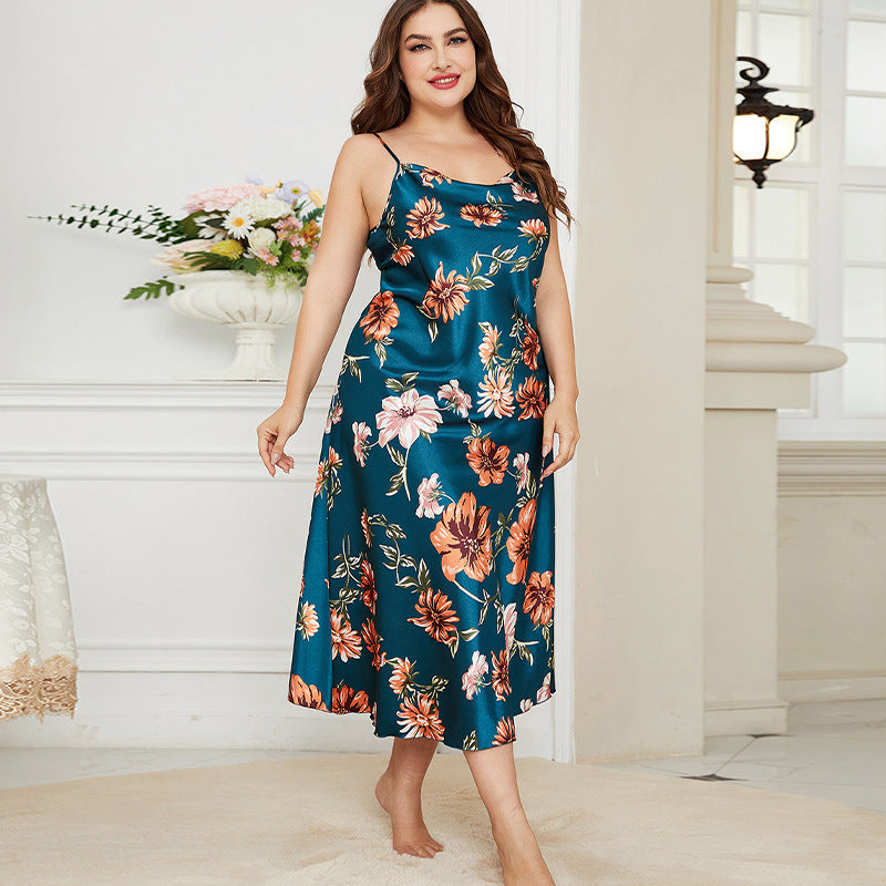 Plus Size Ice Silk Nightgown