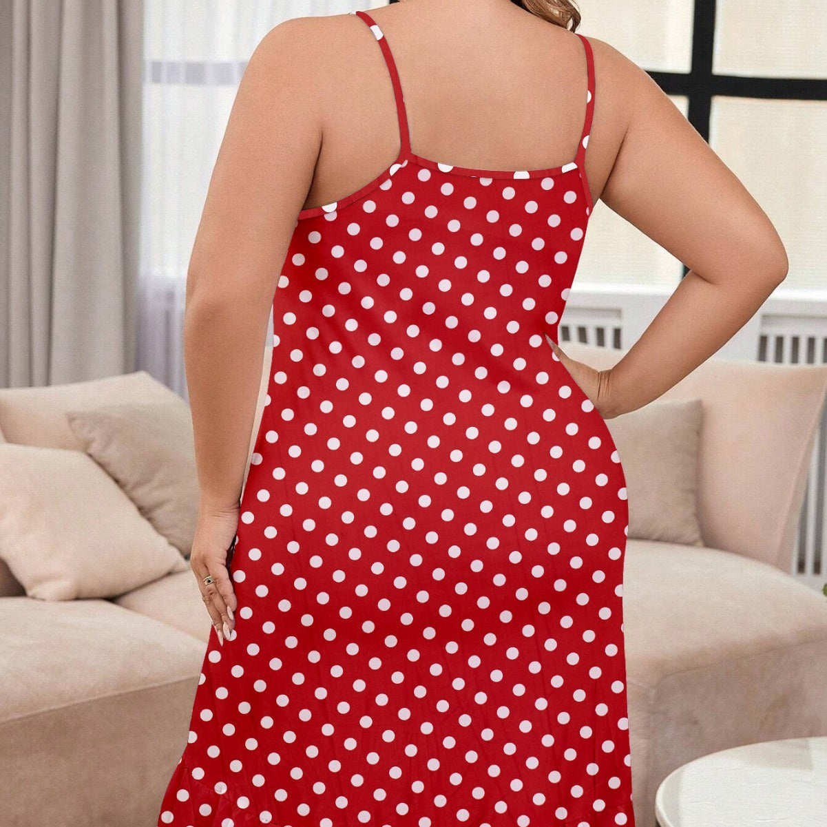 Plus Size Elegant Dotted Nightdress