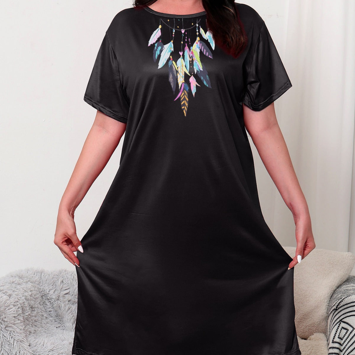 Plus Size Nightgown with Knee Length