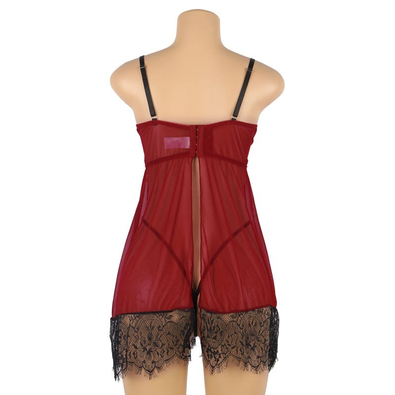 Plus Size Sexy Lingerie Backless Nightdress