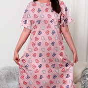 Plus Size Love Print Nightgown