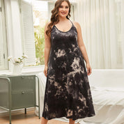 Plus Size Nightgown with Cross-Back Detail and Scoop Neck