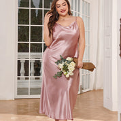 Women's Plus Size Silky Long Nightgown